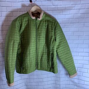 Tsunami Green Quilted‎ Jacket Pile Lined Sz…